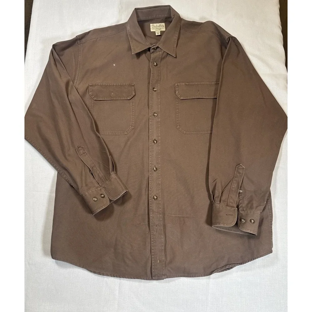 3 Cabelas Shirts Cotton Heavy Duty Long Sleeve Button Outdoor Work Men's XL Tall - Picture 2 of 16